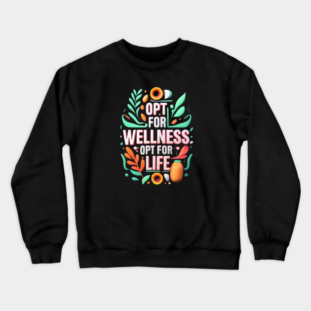 Opt For Wellness Crewneck Sweatshirt by masksutopia